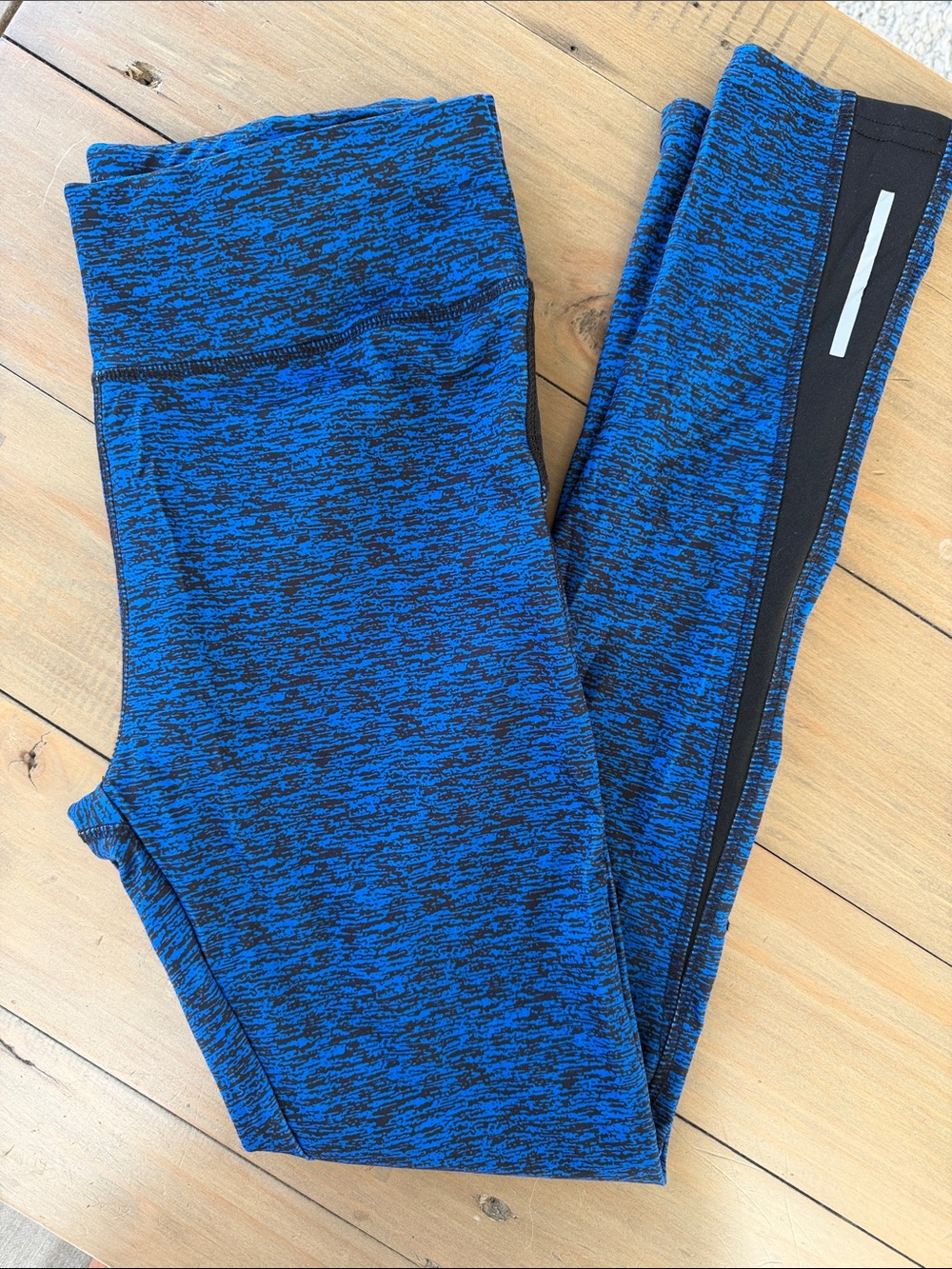 Girls Blue Space-Dyed Athletic Leggings Size M